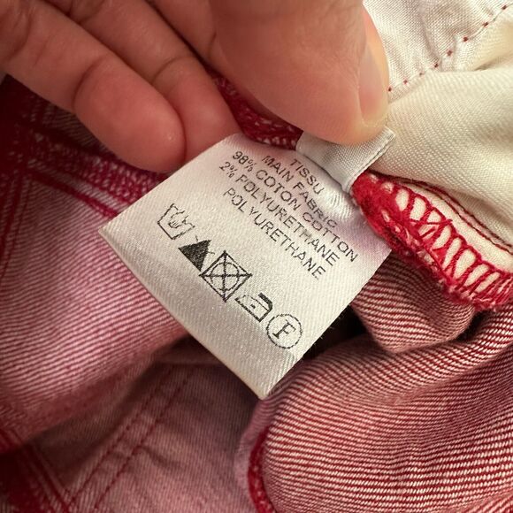 BALMAIN Skinny Jeans Red Low Rise Ankle Zip Stretch Hipster - Picture 13 of 16